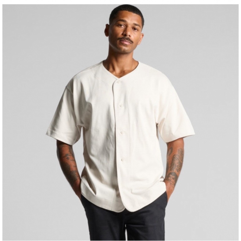 AS Colour Heavy Baseball Jersey Mens XXL Bone Off-White Minimalist Streetwear